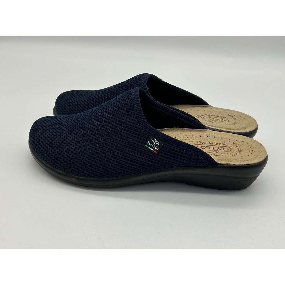 Fly Flot Womens Clog Mule Blue 40 Mesh Anatomic Anti-Shock US 9 Made in Italy